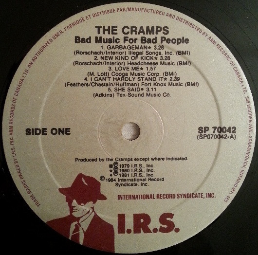 The Cramps - Bad Music for Bad People (1984 Canada EX/EX) - The