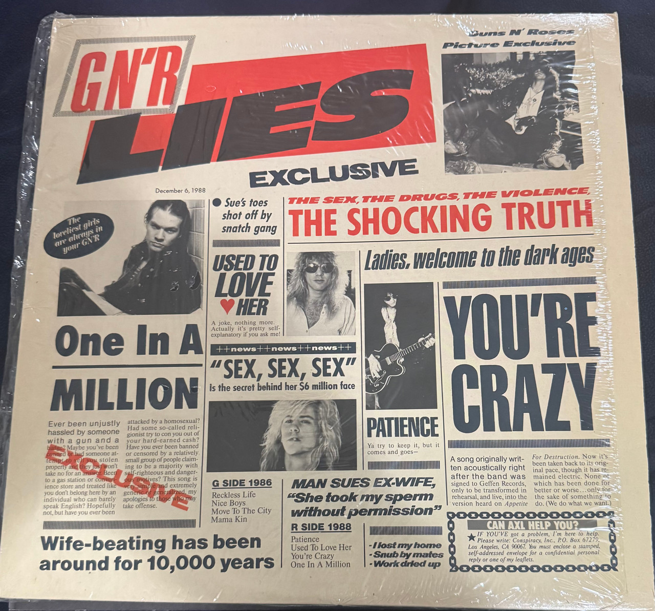 Guns N' Roses GN'R Lies (1988 Club Edition - Uncensored Cover