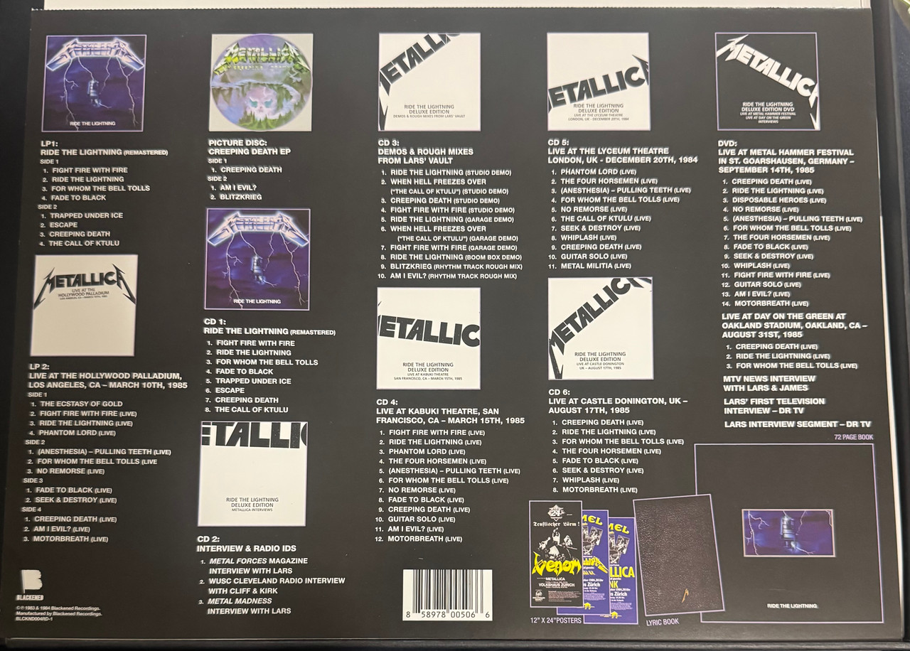 Metallica - Ride the Lightning (2026 - 6 CD/3LP/DVD Boxset NM/EX