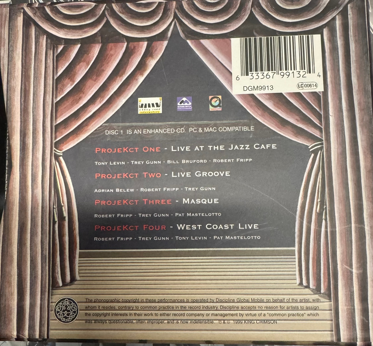 King Crimson -The ProjeKcts (1999 4 CD Boxset NM/NM) - The Record