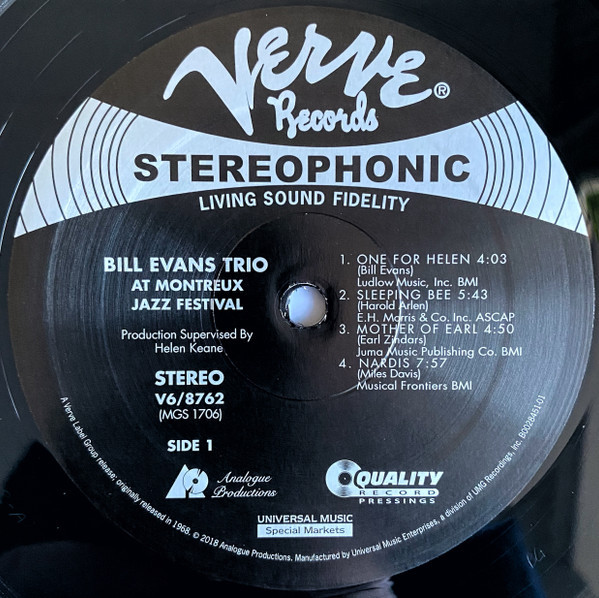 Bill Evans – At The Montreux Jazz Festival (LP NEW SEALED US 2023