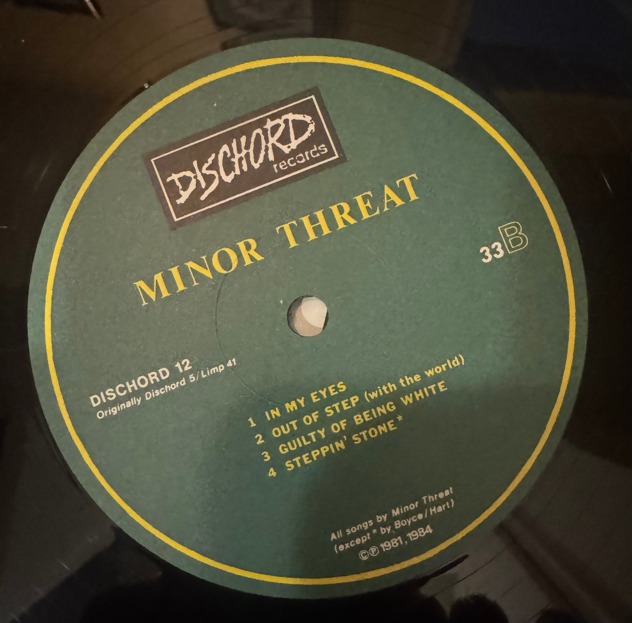 Minor Threat Original 1981 7” Signed by Ian with 12” also signed