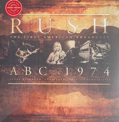 Rush – ABC 1974 (The First American Broadcast)  (2LPs NEW SEALED UK 2022 limited edition unofficial release live radio bootleg from 1974 on white 180 gm vinyl)
