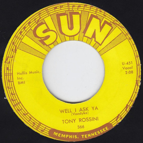 Tony Rossini - Well I Ask Ya / Darlena