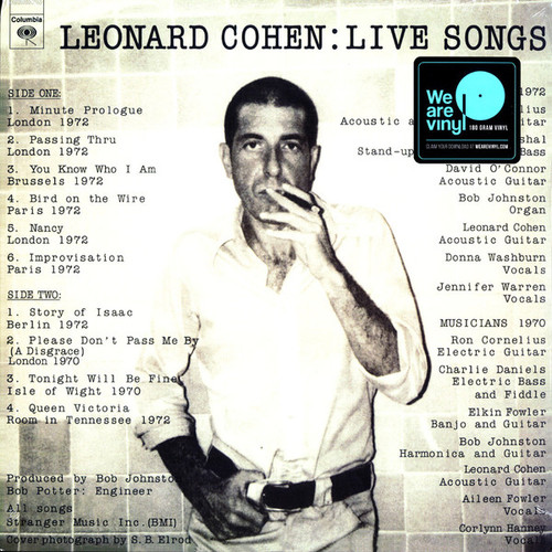 Leonard Cohen - Live Songs LP NEW SEALED