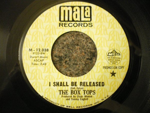 The Box Tops – I Shall Be Released / I Must Be The Devil 2 track 7 inch single used US 1969 promo copy NM/NM