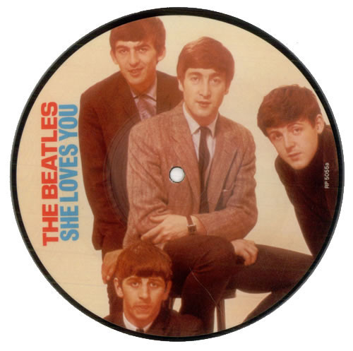 The Beatles – She Loves You 2 track 7 inch double sided picture disk single used UK 1983 NM/NM