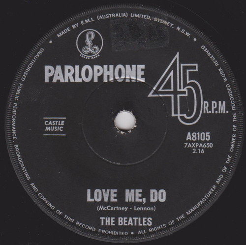 The Beatles – Love Me, Do (2 track 7 inch single used Australia 1964 mono press VG/VG)