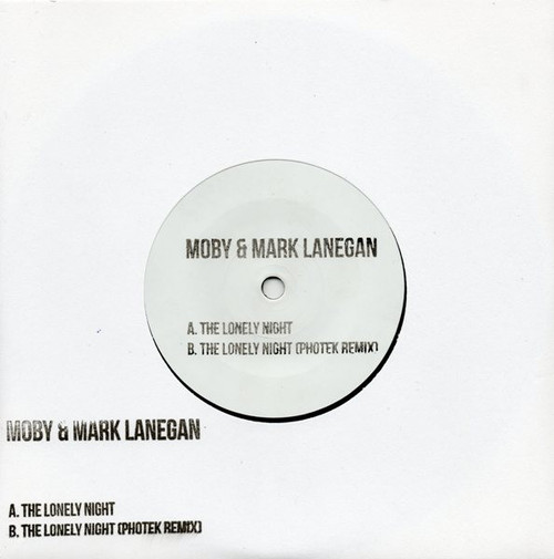 Moby & Mark Lanegan – The Lonely Night (2 track 7 inch single used UK 2013 Record Store Day release NM/NM)