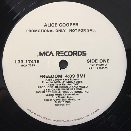 Alice Cooper - Freedom (1987 Promo EX in Generic Sleeve)