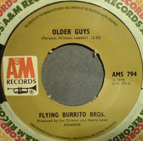 The Flying Burrito Bros – Older Guys (2 track 7 inch promo advance single used UK 1970 VG/VG+)