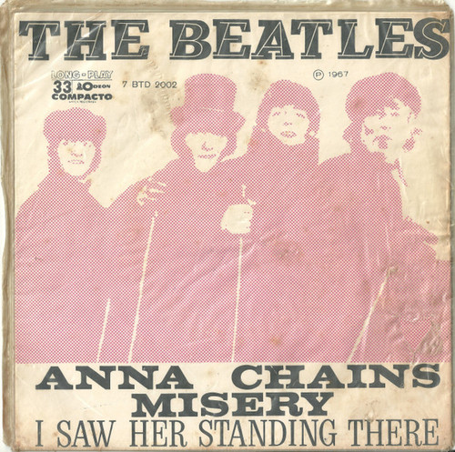 The Beatles – Anna / Chains / Misery / I Saw Her Standing There (4 track 7 inch single used Brazil 1967 VG+/VG)
