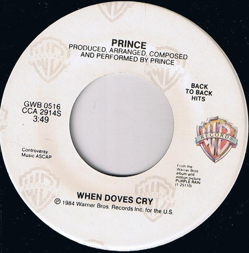 Prince / Prince And The Revolution – When Doves Cry / Let's Go Crazy (2 track 7 inch single used US 1987 reissue VG+/VG+)