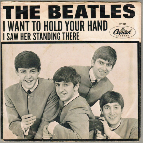 The Beatles – I Want To Hold Your Hand / I Saw Her Standing There (2 track 7 inch single used US 1964 VG+/VG)