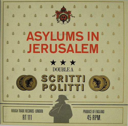 Scritti Politti – Asylums In Jerusalem / Jacques Derrida (2 track 7 inch single used UK 1982 VG+/VG+)