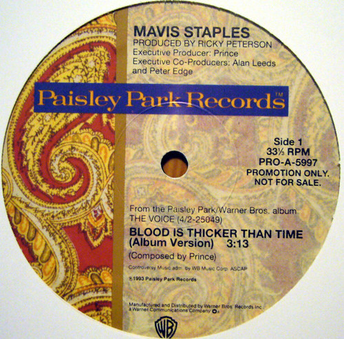 Mavis Staples – Blood Is Thicker Than Time (2 track 12 inch promo EP VG+/VG)