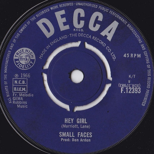 Small Faces – Hey Girl ( track 7 inch single used UK 1966 NM/NM)