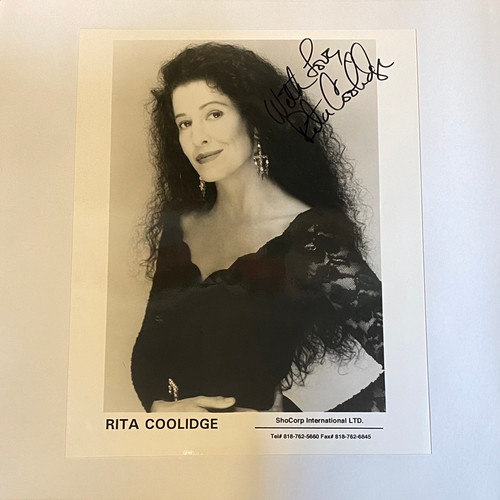 Rita Coolidge, black & white 8x10 signed photo (industry promo photo)