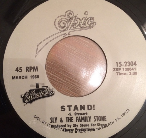 Sly & The Family Stone – Stand! / I Want To Take You Higher (2 track 7 inch single used US 1992 reissue VG+/VG+)