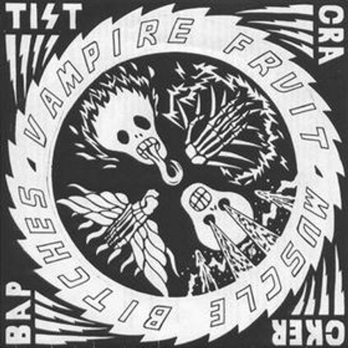 Muscle Bitches, Vampire Fruit – Baptist Cracker Presents (3 track split 7 inch single used Canada 1990 VG+/VG+)