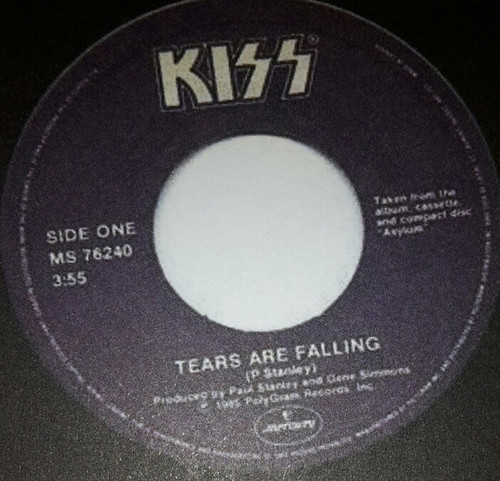 Kiss – Tears Are Falling (2 track 7 inch single used Canada 1985 VG+/VG)