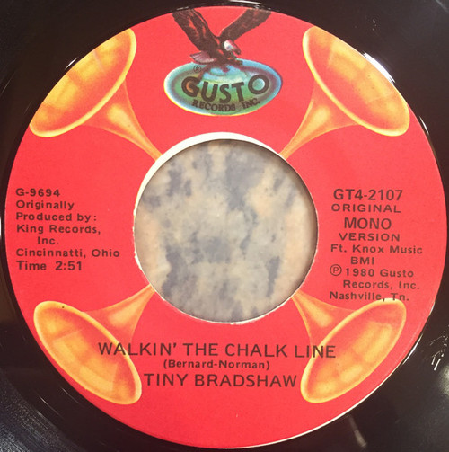 Tiny Bradshaw – Walkin' The Chalk Line / The Train Kept A-Rollin' (2 track 7 inch single used US 1980 reissue mono VG+/VG+)