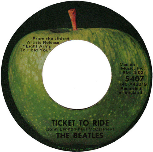 The Beatles – Ticket To Ride (2 track 7 inch single used US 1971 reissue VG+/VG+)