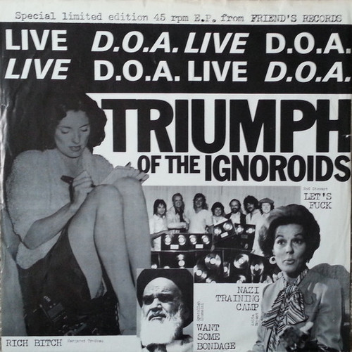 D.O.A. – Triumph Of The Ignoroids (5 track 12 inch EP used Canada limited edition 1st pressing NM/VG)