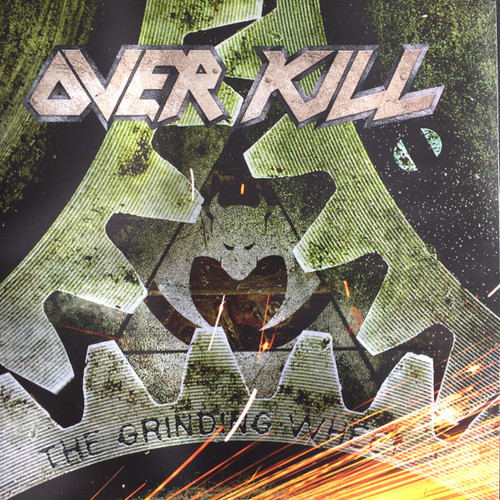 Overkill – The Grinding Wheel (LP used US 2017 green swamp w/black splatter vinyl NM/NM)