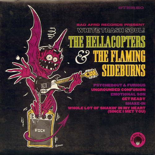 The Hellacopters & The Flaming Sideburns – White Trash Soul! (6 track split 10 inch EP used Denmark 2001 NM/VG+)