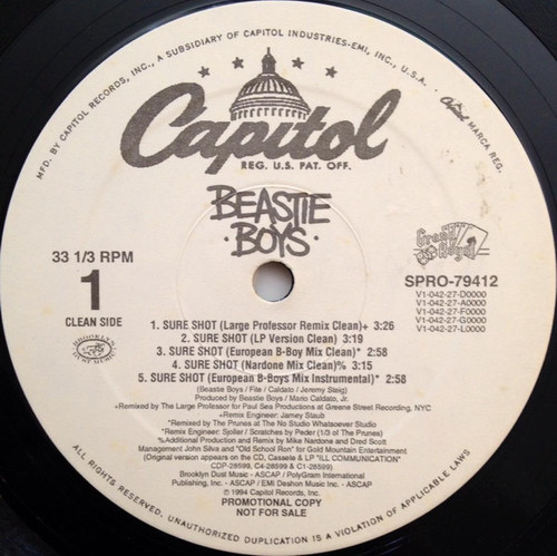 Beastie Boys — Sure Shot (US 1994 Promo, EX/EX)