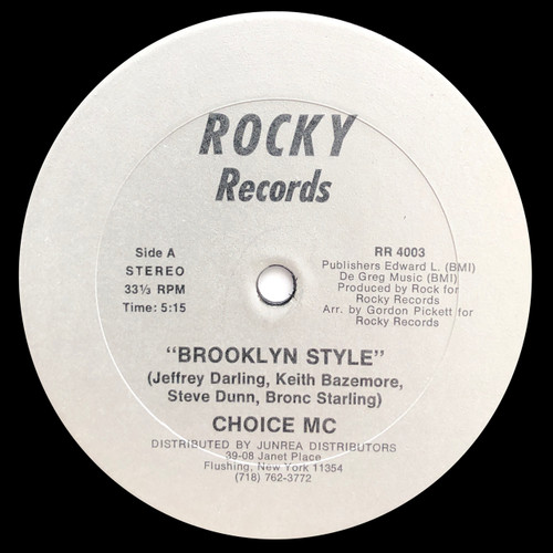 Choice MC – Brooklyn Style (12" single VG+)