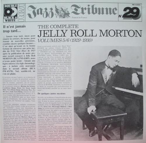 Jelly Roll Morton – The Complete Jelly Roll Morton Volumes 5/6 1929-1930 (2LPs used France 1982 compilation gatefold jacket VG+/VG+)