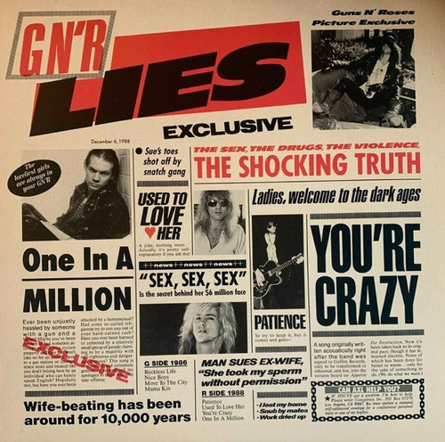 Guns N' Roses – G N' R Lies (LP used Canada 1989 uncensored cover VG+/VG+)