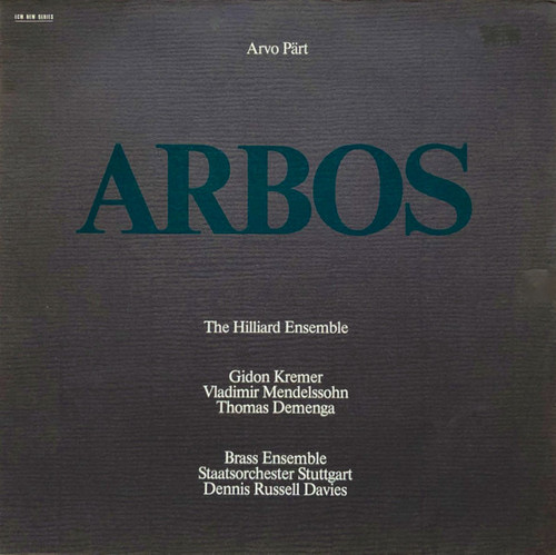 Arvo Pärt - Arbos (1987 Import with booklet EX/EX)