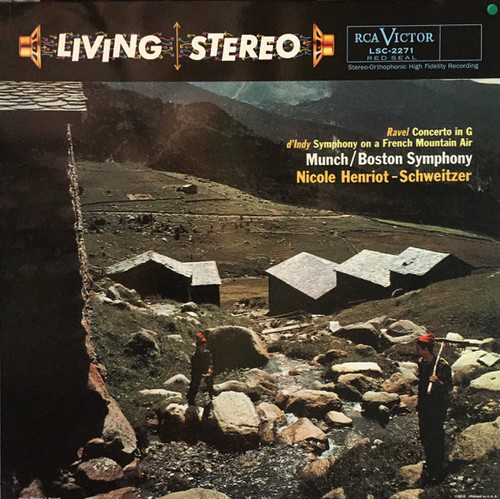 Ravel / D'Indy / Munch / Nicole Henriot-Schweitzer / Boston Symphony – Concerto In G / Symphony On A French Mountain Air, Op. 25 (LP used US 1996 180 gm vinyl reissue on Classic Records VG+/VG+)