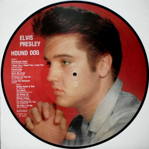 Elvis Presley – Hound Dog (LP used double sided picture disk Denmark 1984 NM/NM)