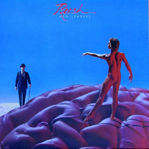 Rush - Hemispheres (1978 Canada, Gatefold, No poster, Writing top