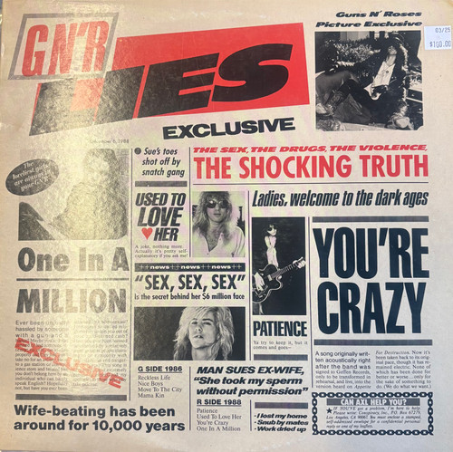 Guns N’ Roses - G N’ R Lies (1988 Canada, Uncensored, VG/VG)