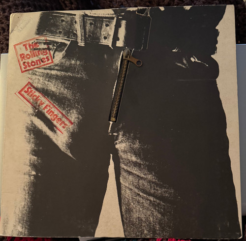 The Rolling Stones -Sticky Fingers -1973 German Pressing with Large Zipper TAN EX/VG+ 