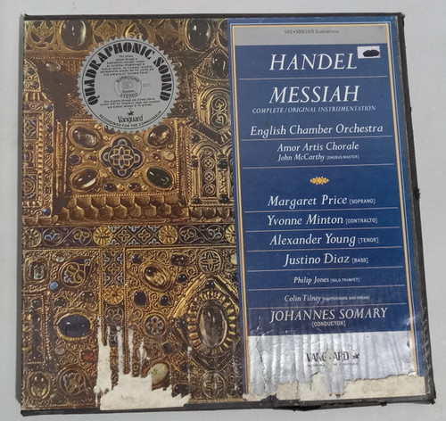 Handel, English Chamber Orchestra, Amor Artis Chorale, Margaret Price, Yvonne Minton, Alexander Young, Justino Diaz – Messiah, Complete Original Instrumentation (3LP box set NEW SEALED US quadraphonic)