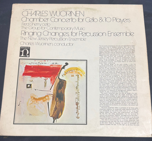 Charles Wuorinen - Chamber Concerto for Cello and 10 Players - Ringing Changes for Percussion Ensemble (1971 EX/VG) 