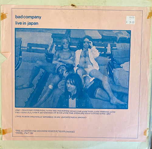 Bad Company — Live In Japan (Live Japan 1967 Unofficial Release, VG+/VG)