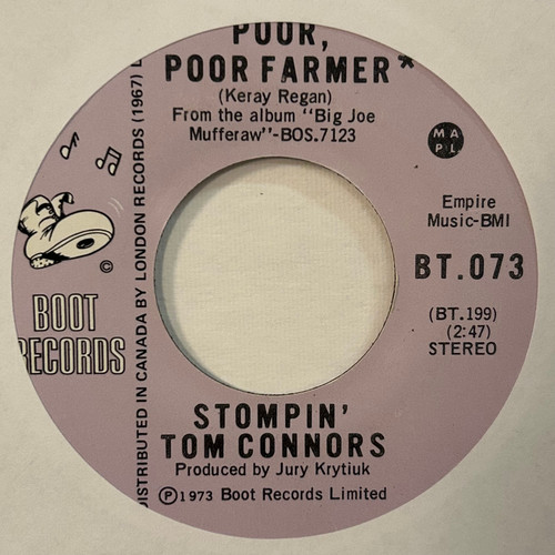Stompin' Tom Connors - Poor, Poor Farmer 7” (1973, VG+)