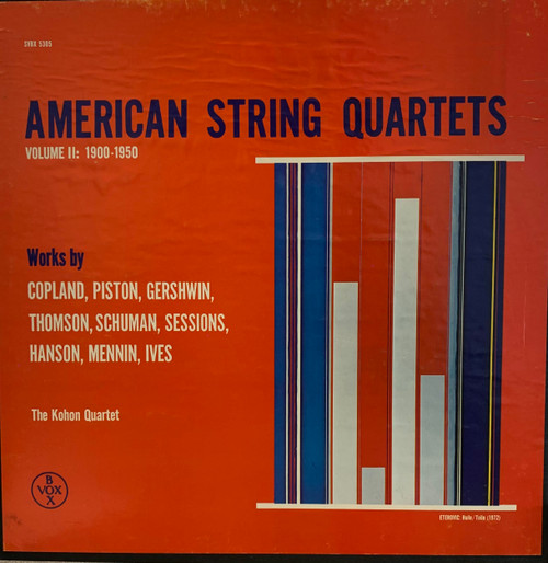 The Kohon String Quartet – American String Quartets Volume 2-(1900-1950) (3LP box set US 1974 VG+/VG+)