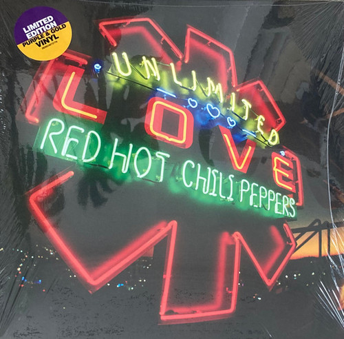 Red Hot Chili Peppers – Unlimited Love (2LPs used Worldwide 2022 one album on purple vinyl and the other on gold vinyl in open shrink with hype sticker NM-/NM-)