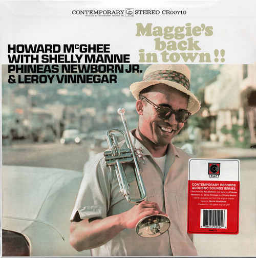 Howard McGhee – Maggie's Back In Town!! (LP used Worldwide 2024 stereo reissue on 180 gm vinyl from Craft Recordings and Contemporary Records in open shrink w/hype sticker NM-/NM-)