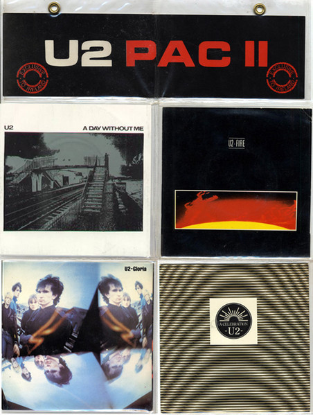 U2 – U2 Pac II (4 x 7 inch single in plastic sleeve used Ireland 1983 reissue sunburst labels VG+/VG+)