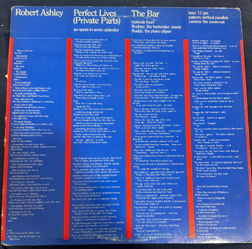 Robert Ashley - Perfect Lives - Private Parts: The Bar (1980 EX/VG+)