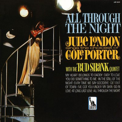 Julie London With The Bud Shank Quintet – All Through The Night (LP used Canada 1966 mono VG+/VG+)